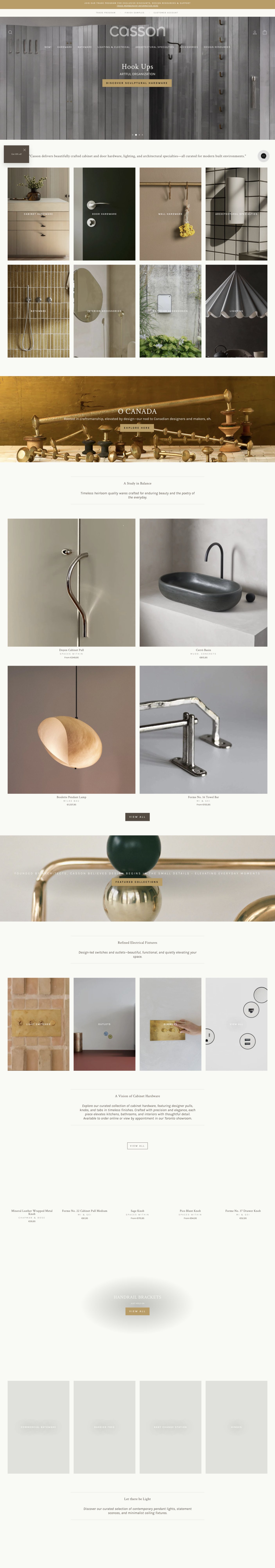 Casson Hardware Shopify store